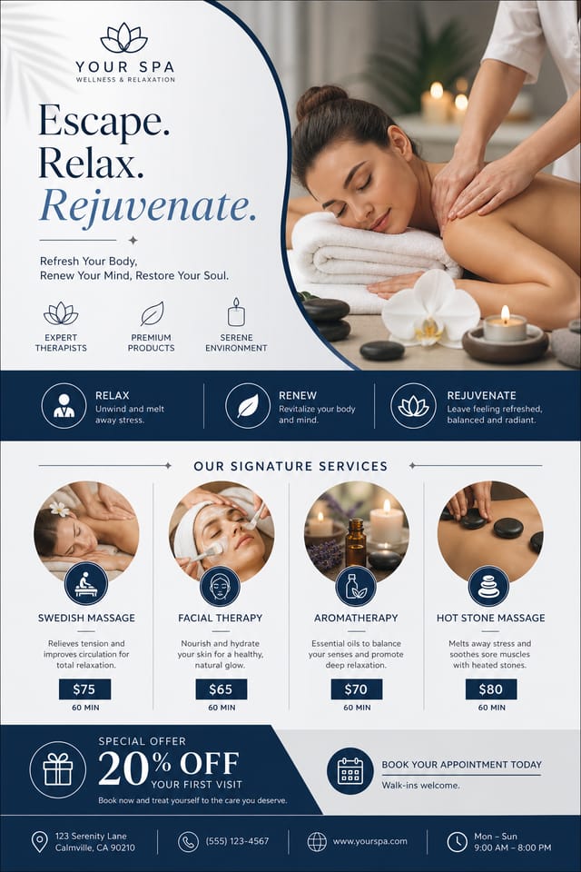 Spa Flyer — corporate style flyer