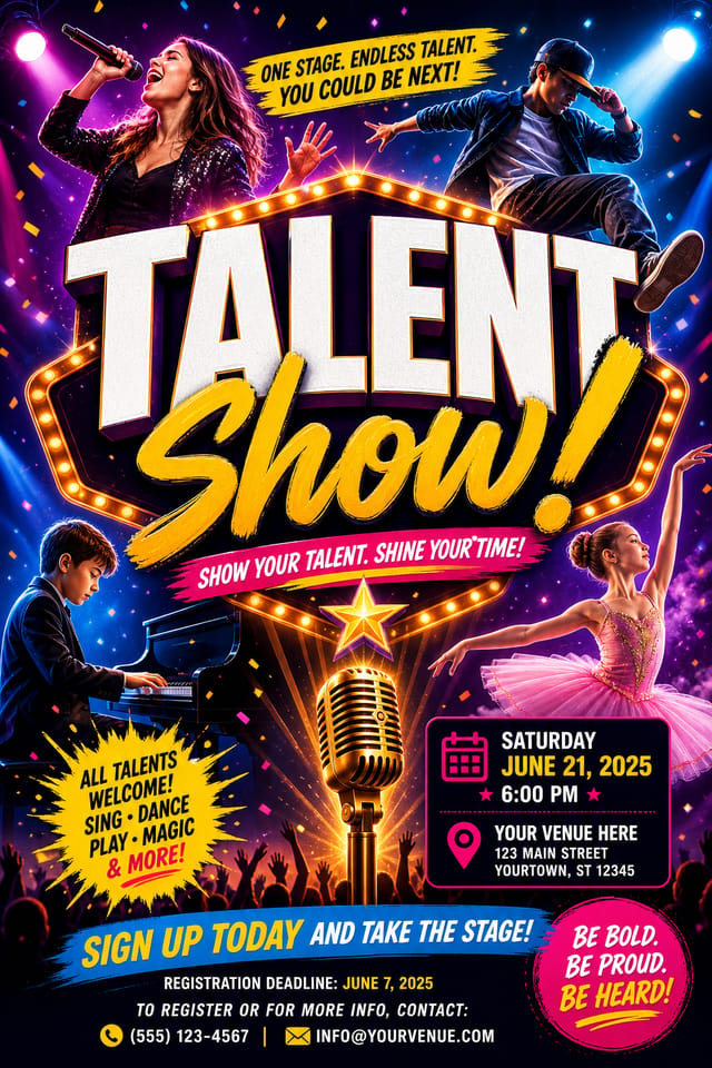 Talent Show Flyer — vibrant style flyer