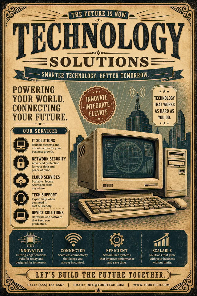Technology Flyer — vintage style flyer
