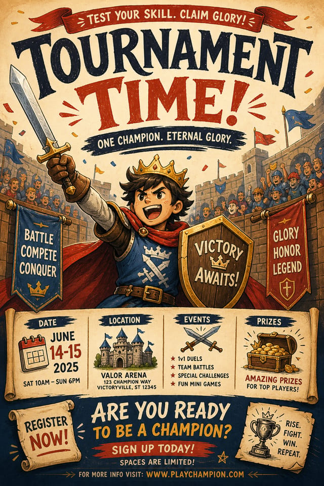 Tournament Flyer — illustration style flyer