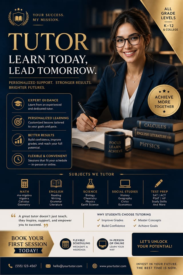 Tutor Flyer — elegant style flyer