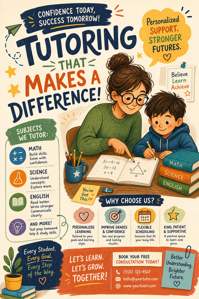 Tutor Flyer — illustration style flyer