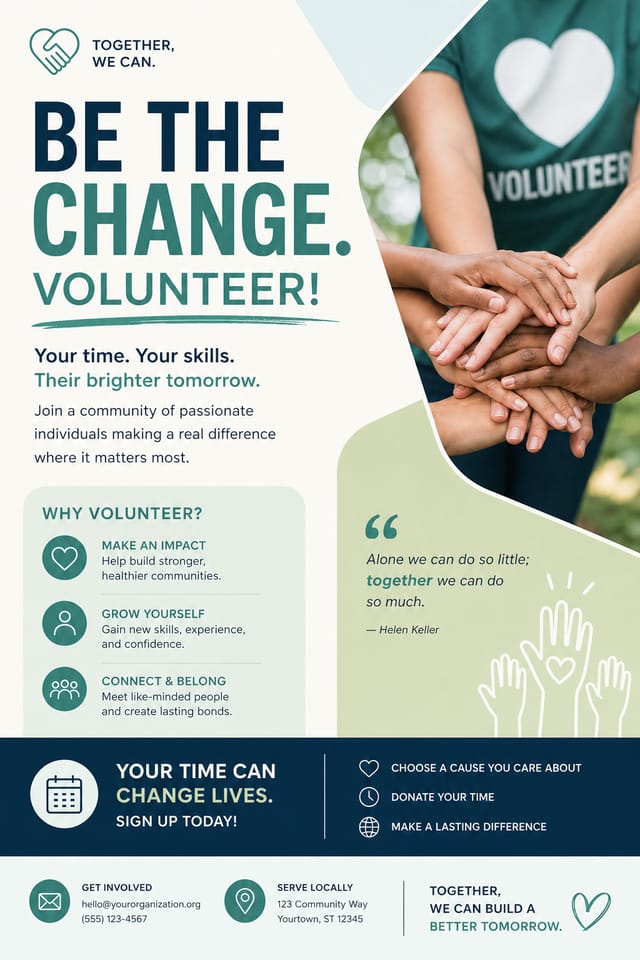 Volunteer Flyer — modern style flyer
