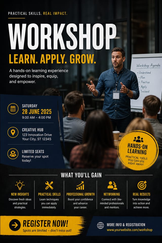 Workshop Flyer — photo-realistic style flyer