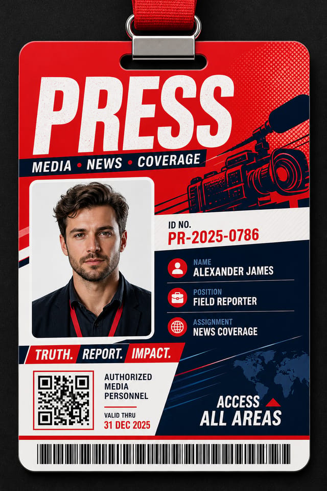 Press ID Card — vibrant style id card