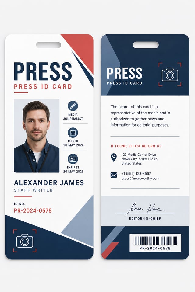 Press ID Card — modern style id card