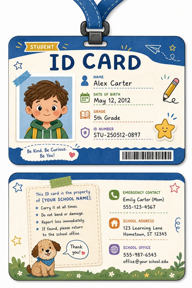 ID Card — illustration style id card