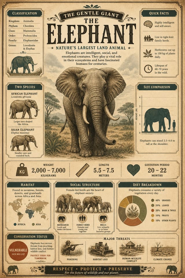 Animal Infographic — vintage style infographic