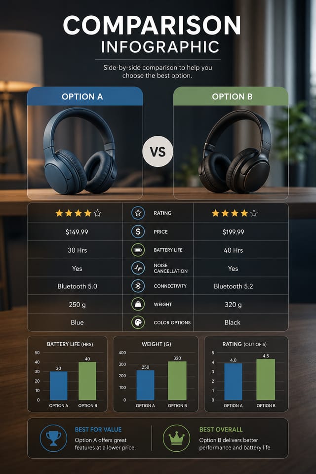 Comparison Infographic — photo-realistic style infographic