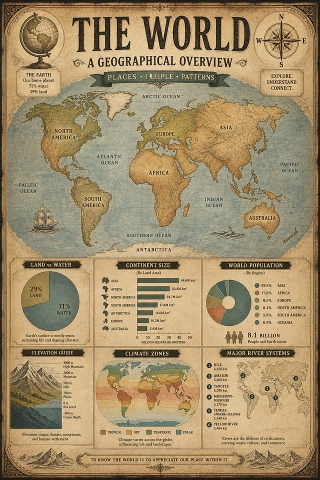 Geographical Infographic — vintage style infographic
