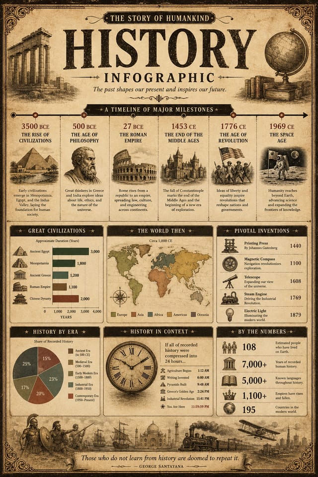 History Infographic — vintage style infographic