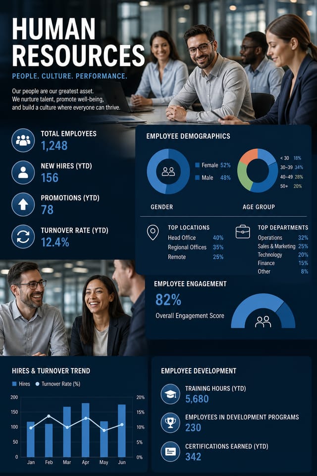 Human Resources Infographic — photo-realistic style infographic