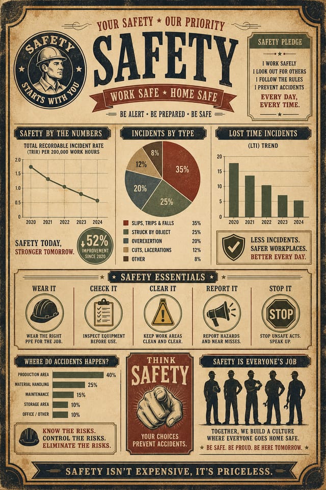 Safety Infographic — vintage style infographic