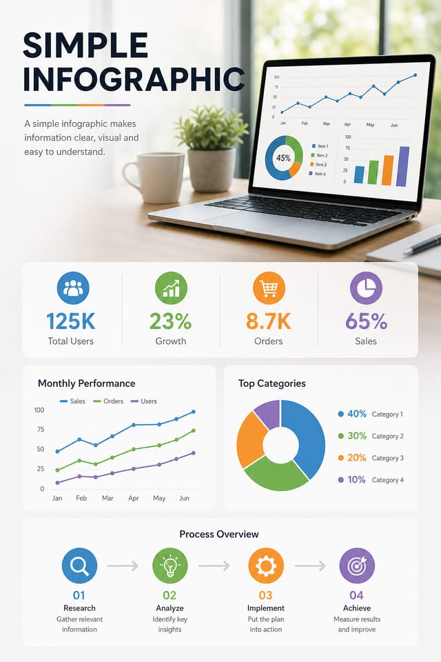 Simple Infographic — photo-realistic style infographic