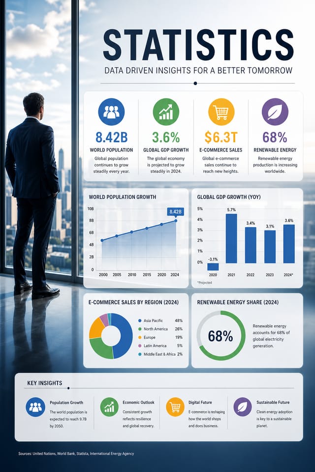 Statistic Infographic — photo-realistic style infographic