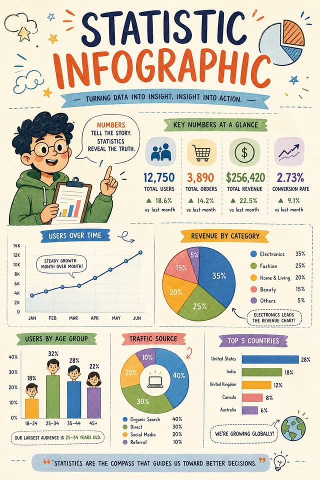 Statistic Infographic — illustration style infographic