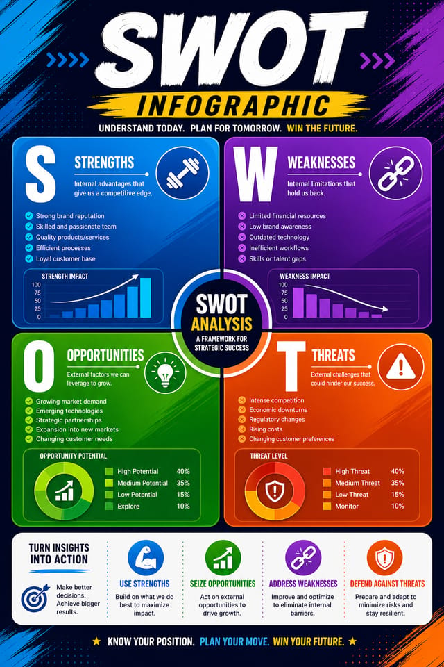SWOT Infographic — vibrant style infographic