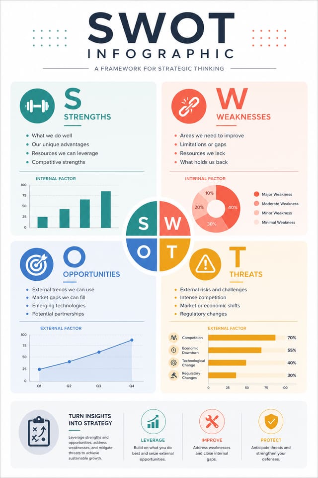 SWOT Infographic — modern style infographic