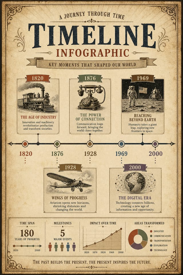 Timeline Infographic — vintage style infographic