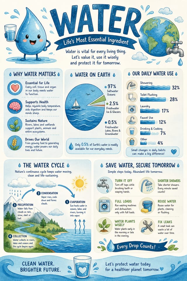 Water Infographic — illustration style infographic