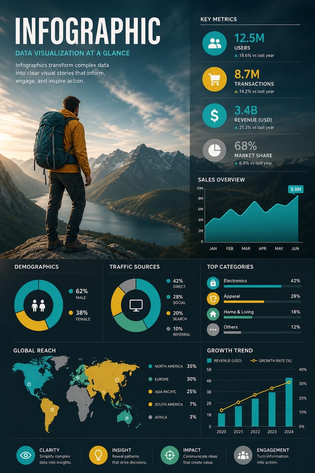 Infografía — photo-realistic style infographic