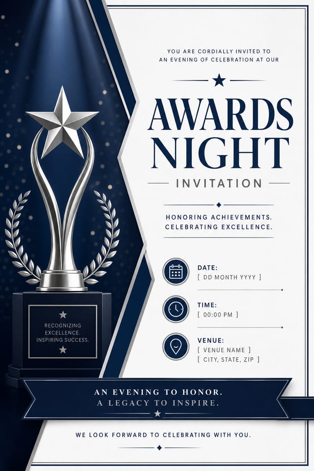 Awards Night Invitation — corporate style invitation card