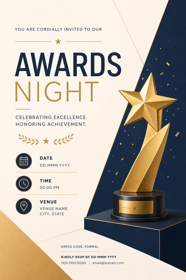 Awards Night Invitation — modern style invitation card