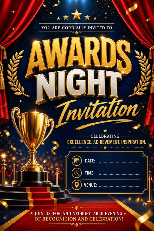 Awards Night Invitation — vibrant style invitation card