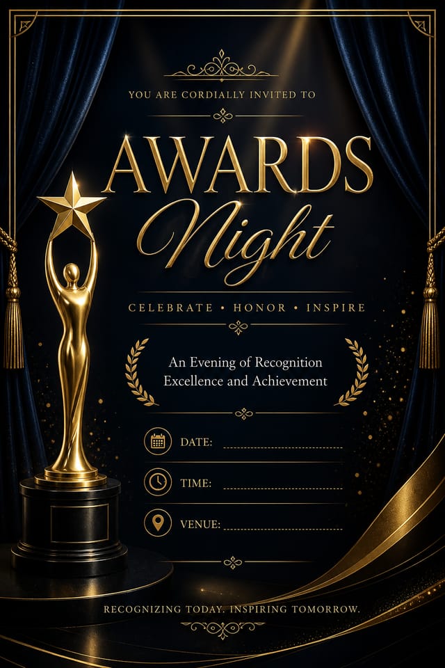 Awards Night Invitation — elegant style invitation card