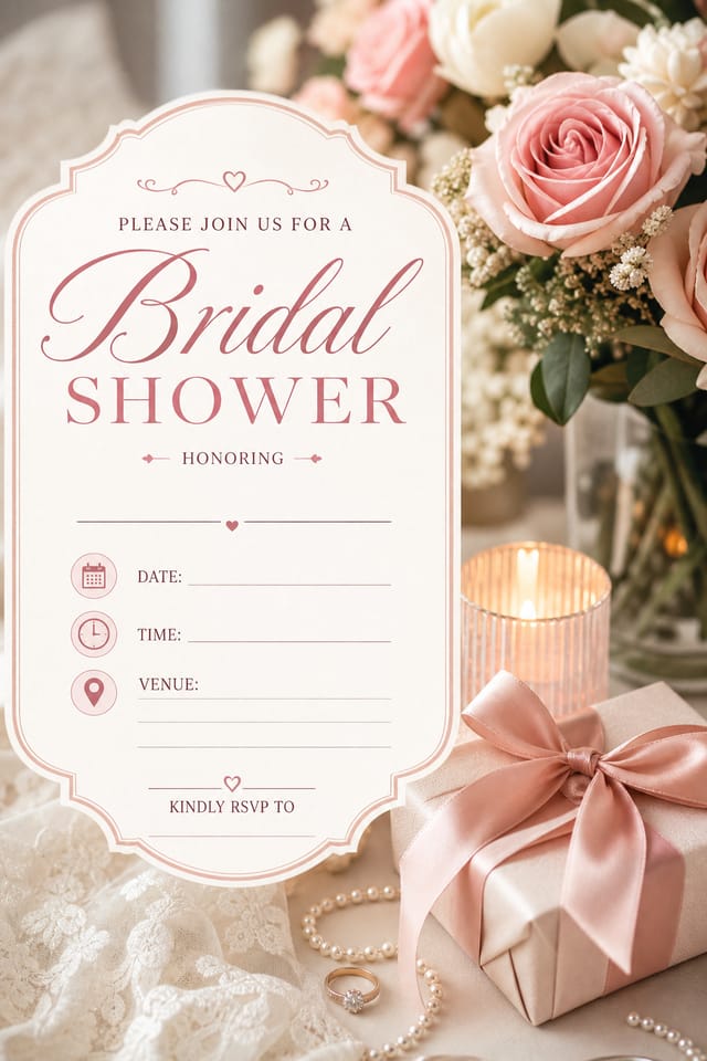 Bridal Shower Invitation — photo-realistic style invitation card