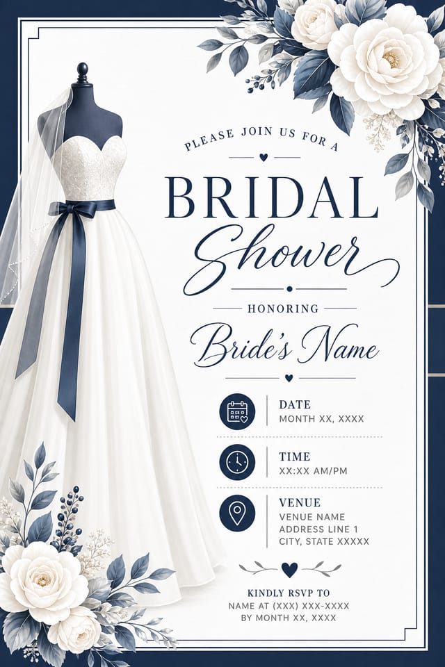 Bridal Shower Invitation — corporate style invitation card