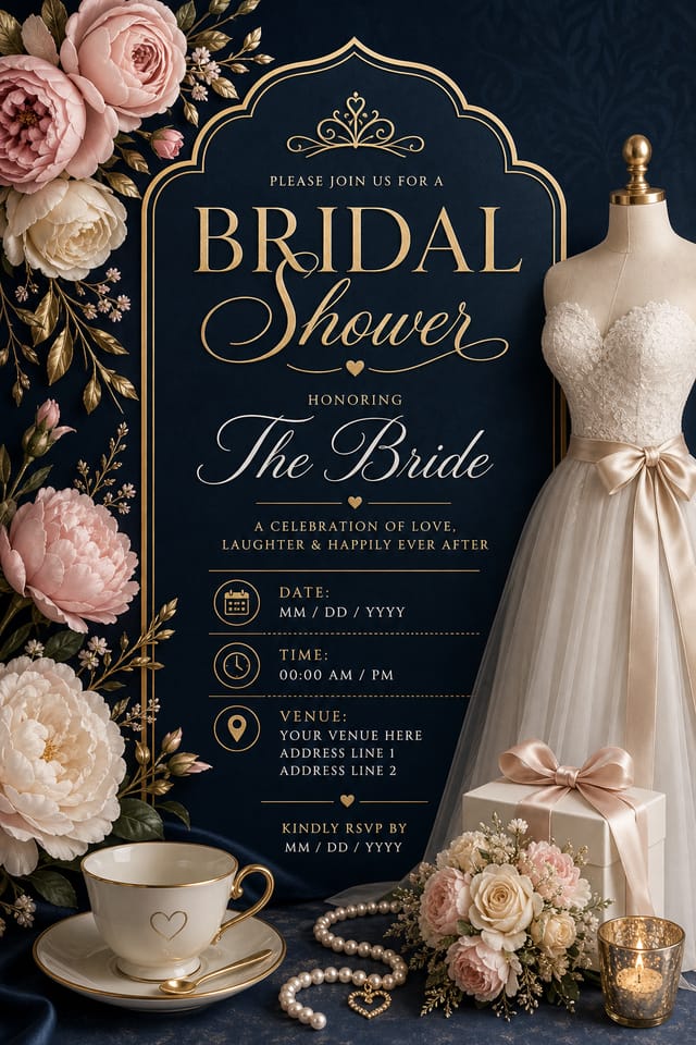 Bridal Shower Invitation — elegant style invitation card