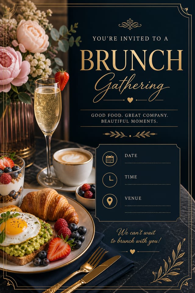 Brunch Invitation — elegant style invitation card