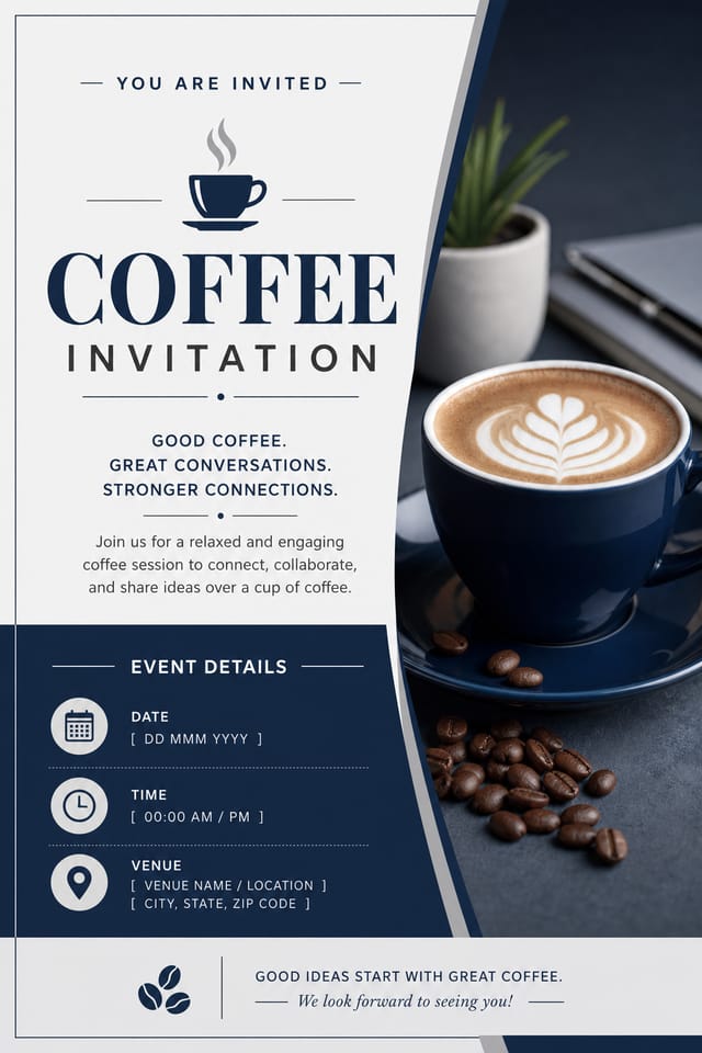 Coffee Invitation — corporate style invitation card
