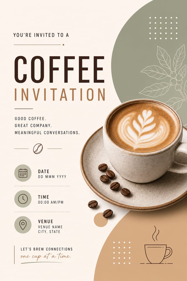Coffee Invitation — modern style invitation card