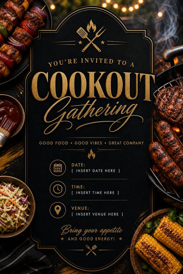 Cookout Invitation — elegant style invitation card