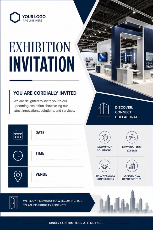 Exhibition Invitation — corporate style invitation card