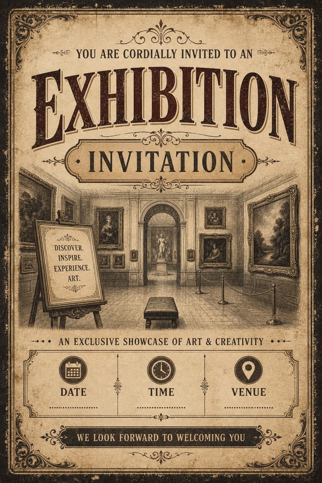 Exhibition Invitation — vintage style invitation card