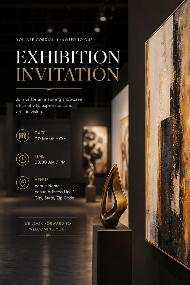 Exhibition Invitation — photo-realistic style invitation card