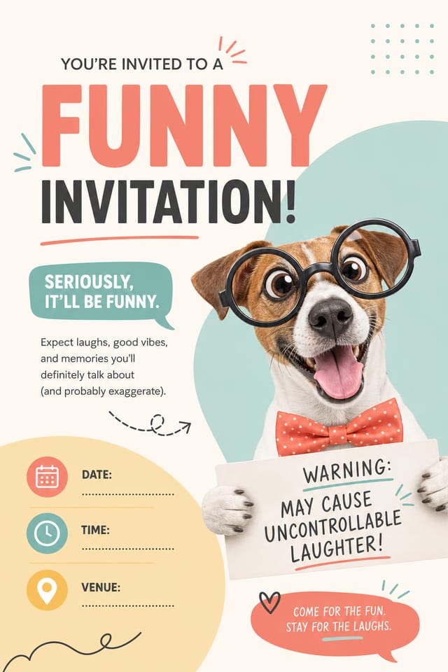 Funny Invitation — modern style invitation card