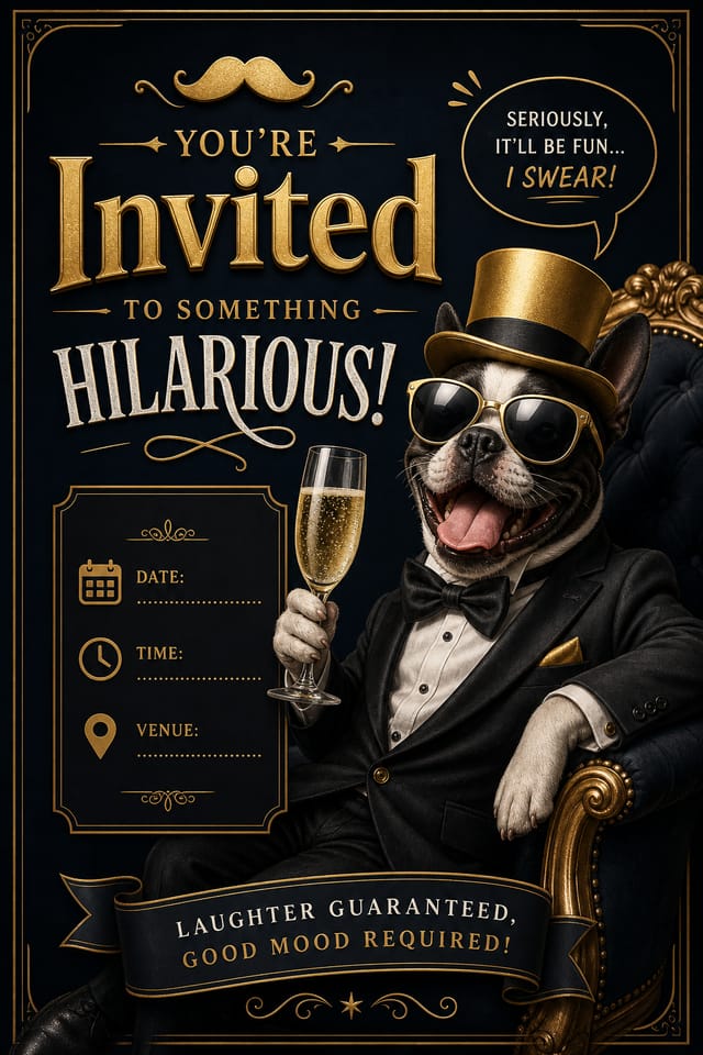Funny Invitation — elegant style invitation card