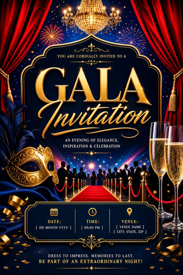 Gala Invitation — vibrant style invitation card