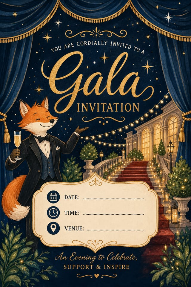 Gala Invitation — illustration style invitation card