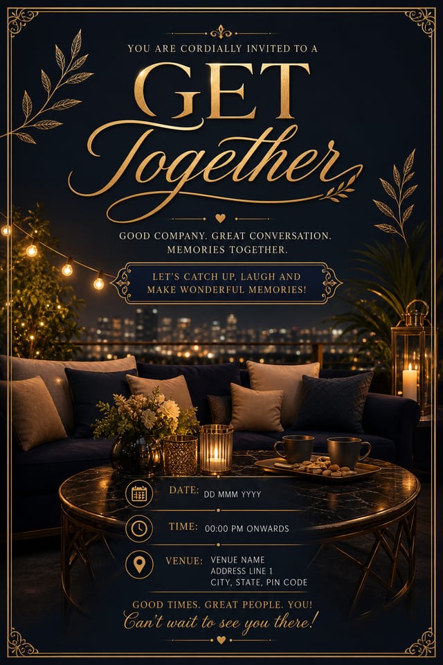 Get Together Invitation — elegant style invitation card