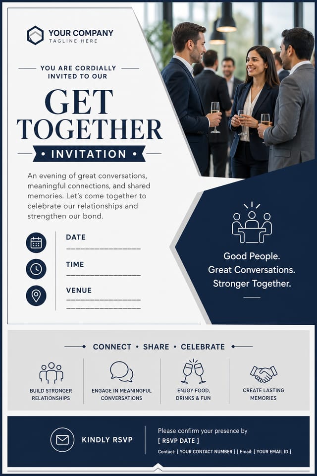 Get Together Invitation — corporate style invitation card