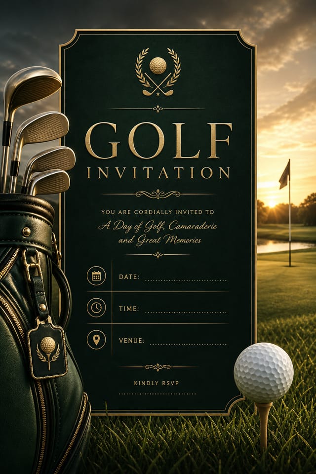 Golf Invitation — elegant style invitation card