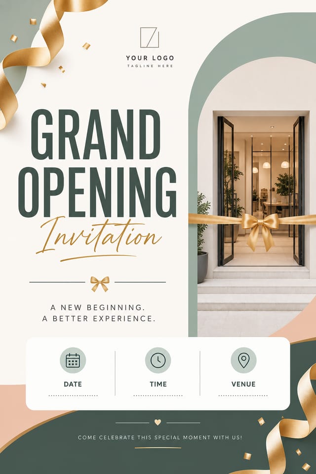 Grand Opening Invitation — modern style invitation card