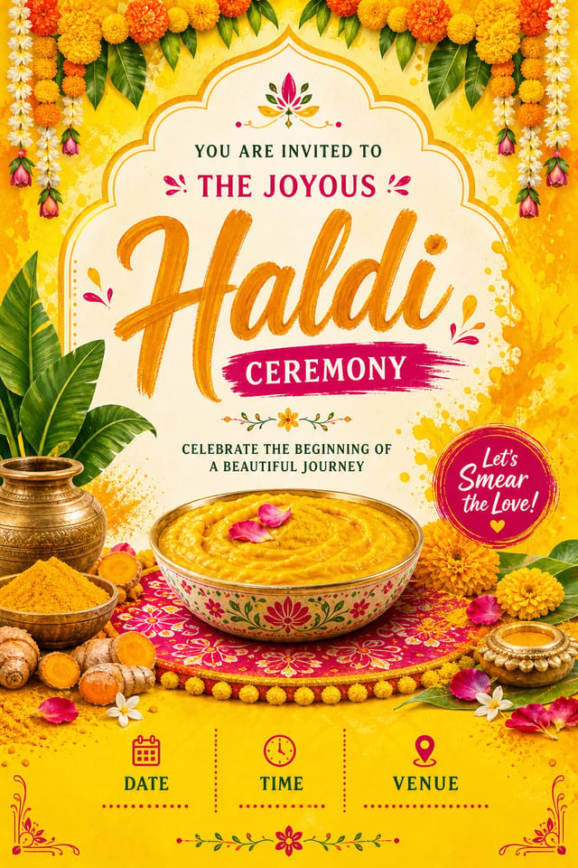 Haldi Invitation — vibrant style invitation card