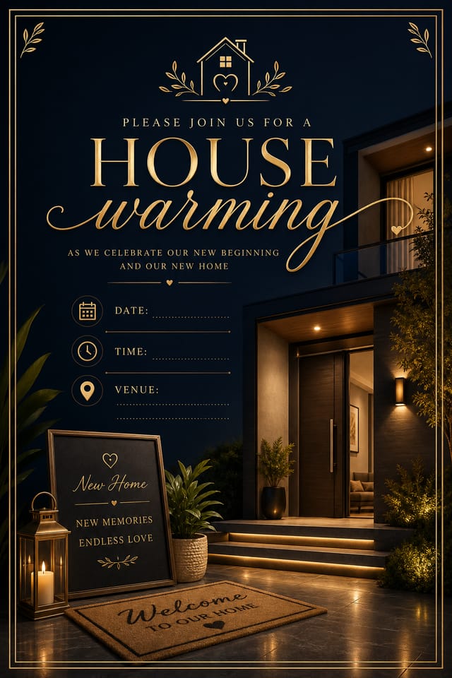 Housewarming Invitation — elegant style invitation card