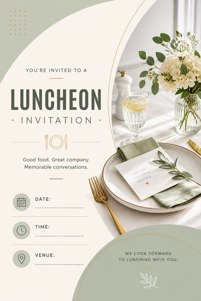 Luncheon Invitation — modern style invitation card